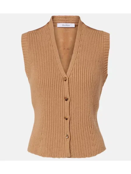 Vestă Max Mara din satin bej