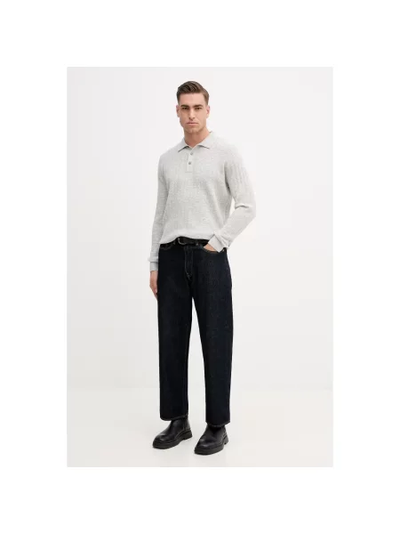 Barbour sweter z dodatkiem wełny Smeaton szary