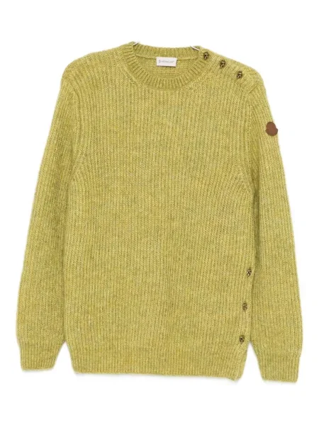 Bluza nierozpinana Moncler z okrągłym dekoltem zielona