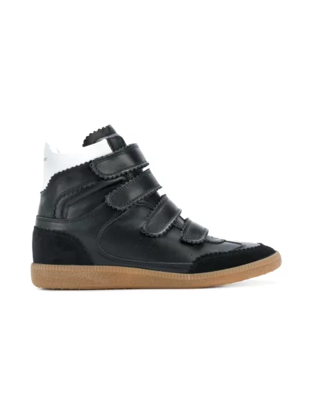 Sneakersy Isabel Marant skórzane na koturnie czarne