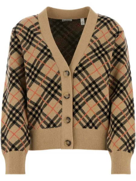 Kardigan Burberry z kaszmiru w kratkę