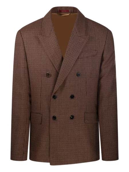 Jakna Gucci karirana na dvostruko kopčanje smeđa