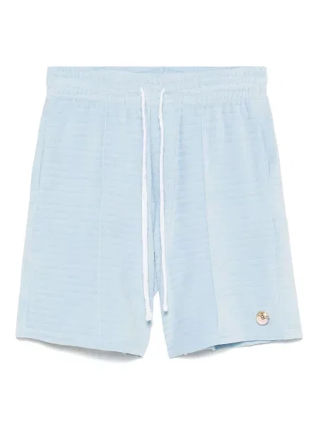 Pantaloni scurți Casablanca din velur cu dungi albastru