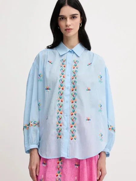 La Petite Française koszula CHEN relaxed z kołnierzykiem klasycznym CHEN niebieski