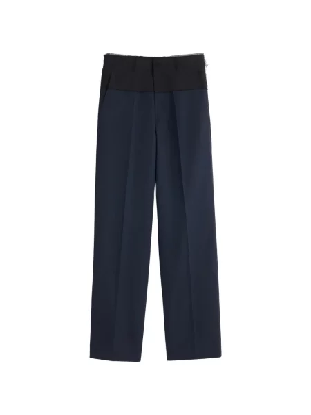 Pantaloni Maison Margiela de lână albastru