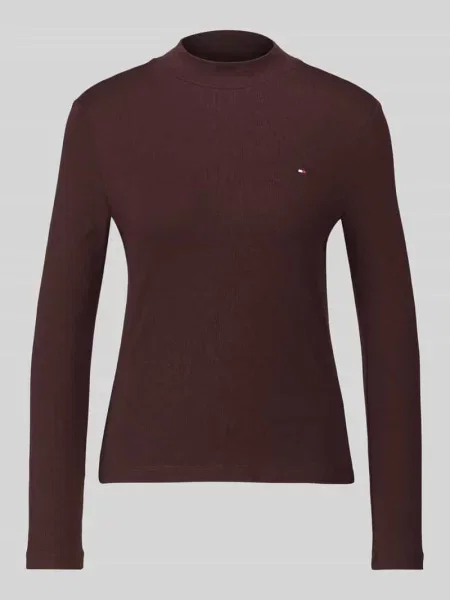 Bluzka z długim rękawem o kroju slim fit z czystej bawełny Tommy Hilfiger