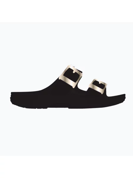 Șlapi pentru femei Crocs Saturday Metallic Buckle black negru