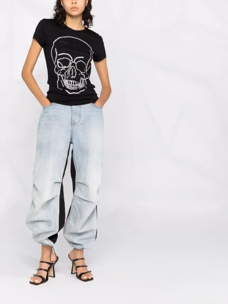 Raštuotas marškinėliai Philipp Plein juoda