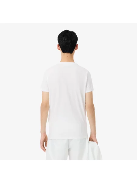 Lacoste T-Shirt Z Okrągłym Dekoltem Z Dżerseju Z Bawełny Pima biała