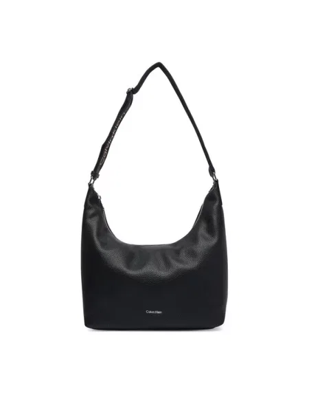 Τσάντα Calvin Klein Webbing Strap Md Shoulder Bag μαύρο