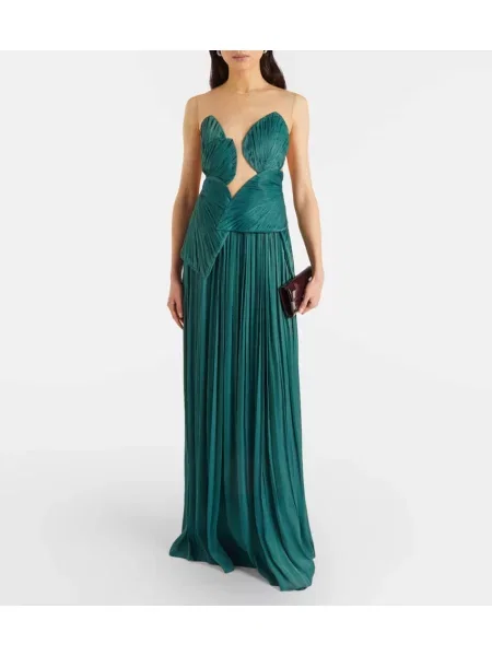 Rochie Costarellos plisată verde