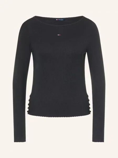 Tommy Jeans Tričko S Dlouhým Rukávem černá