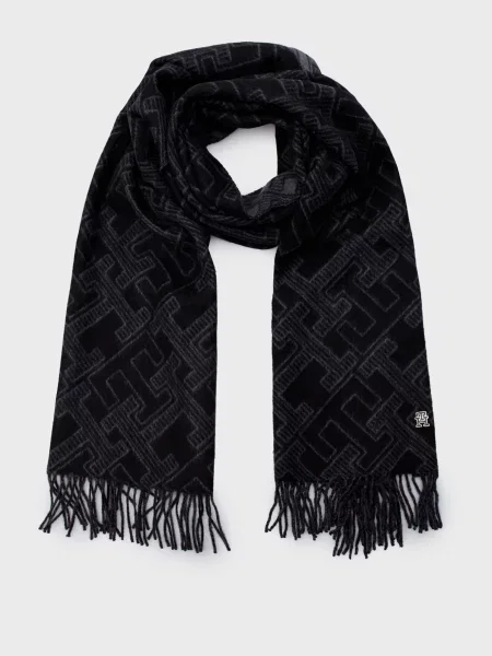 Вовняний шарф Tommy Hilfiger чорний
