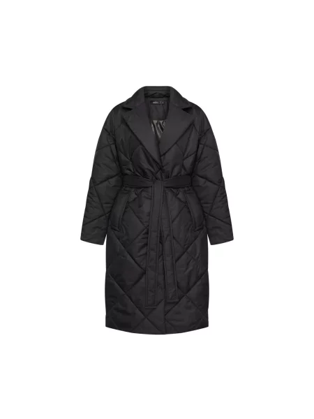 Стьобане пальто-халат Estro чорне