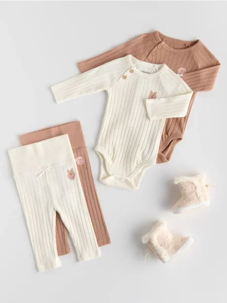 Reserved боді 2 шт. кавовий 