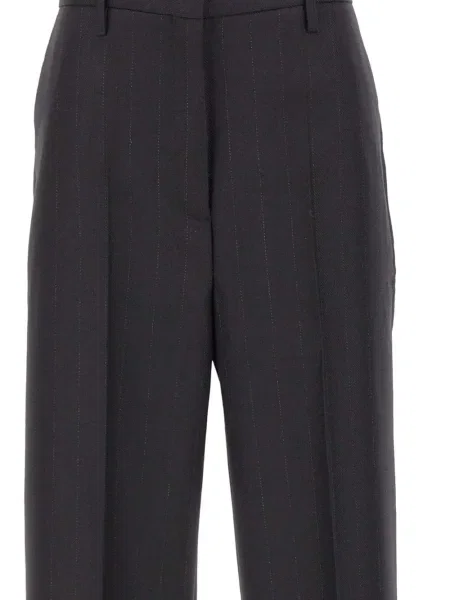 Pantaloni Herskind de lână cu dungi negru