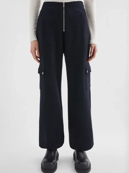Pantaloni Jil Sander din fetru albastru