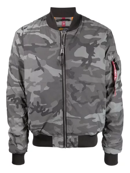 Geacă bomber Alpha Industries cu imagine cu model camuflaj negru