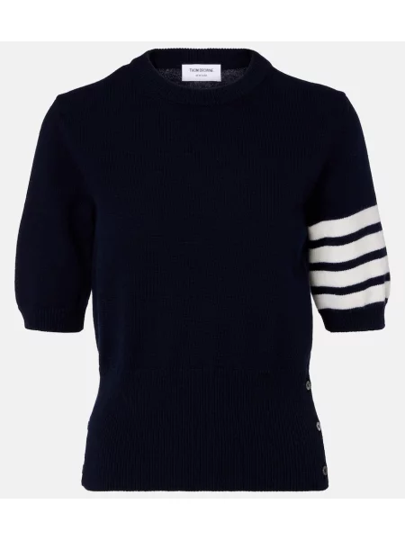 Pulover Thom Browne de lână albastru