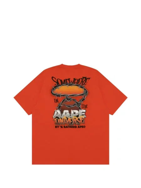 Tricou Aape By A Bathing Ape cu imagine portocaliu