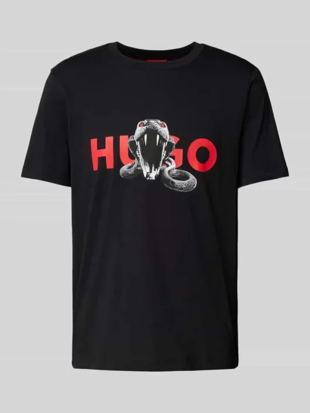 HUGO t-shirt gładki czarny