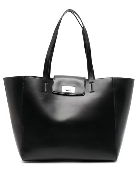Geantă shopper Calvin Klein din piele negru