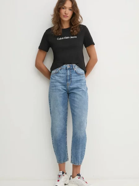 Kratka majica Calvin Klein Jeans črna
