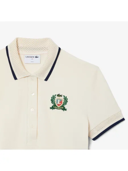 Lacoste Koszulka Polo Z Blokadą Koloru Slim Fit beżowa