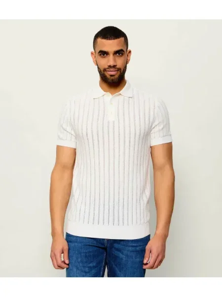 Tricou polo Guess alb