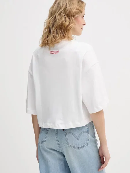 Tričko United Colors of Benetton x Stranger Things bílá