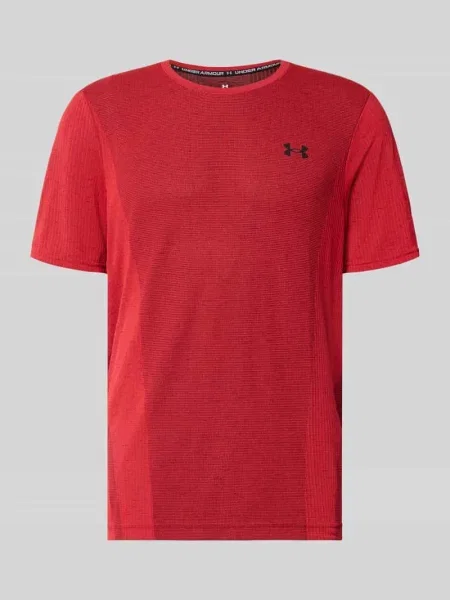 T-shirt sportowy o kroju regular fit z nadrukiem z logo Under Armour czerwona