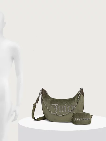 Juicy Couture keresztpántos táska női velúr KIMBERLY zöld