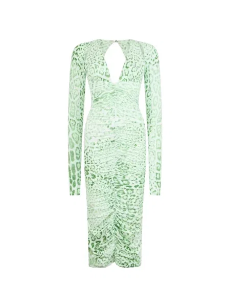 Rochie midi Roberto Cavalli cu imagine verde