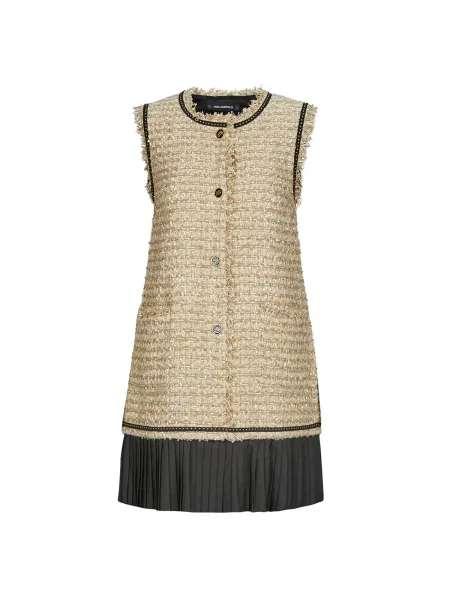 Rochie fără mâneci Karl Lagerfeld fără mâneci de costum bej