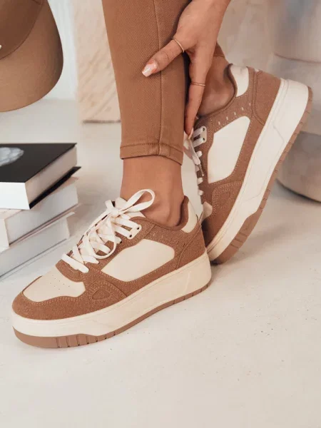 Sneakersy LETUR ciemnobeżowe Dstreet