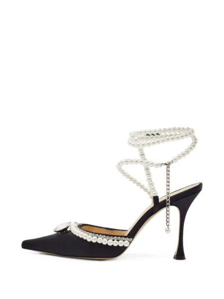 Pantofi cu toc Mach & Mach cu perle negru
