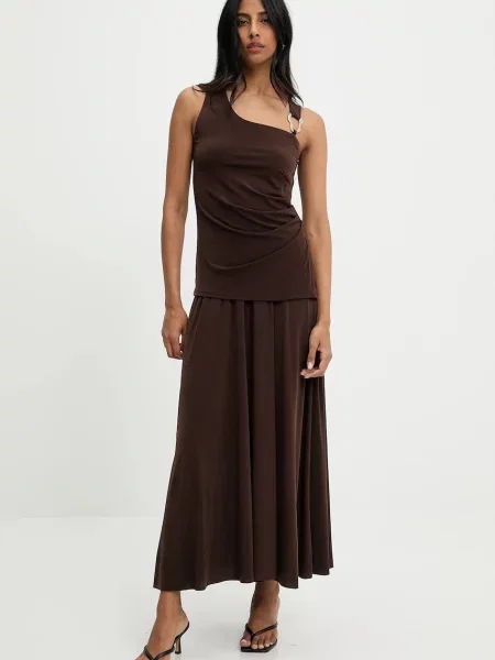 Answear Lab bluzka i spódnica brązowy