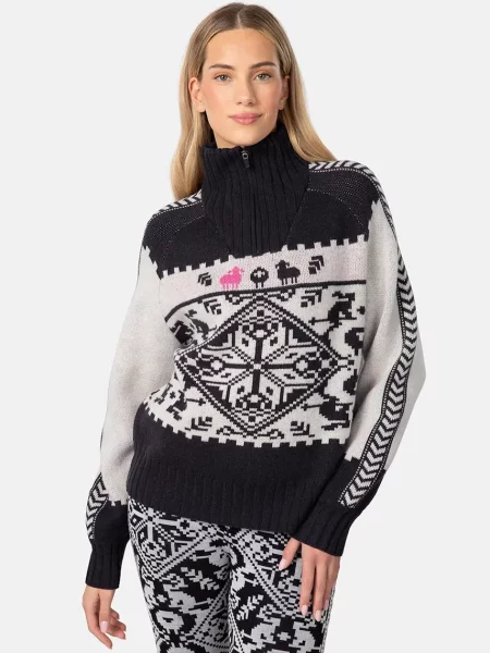 Pulover s dodatkom vune Kari Traa SAGA s dolčevitom crna