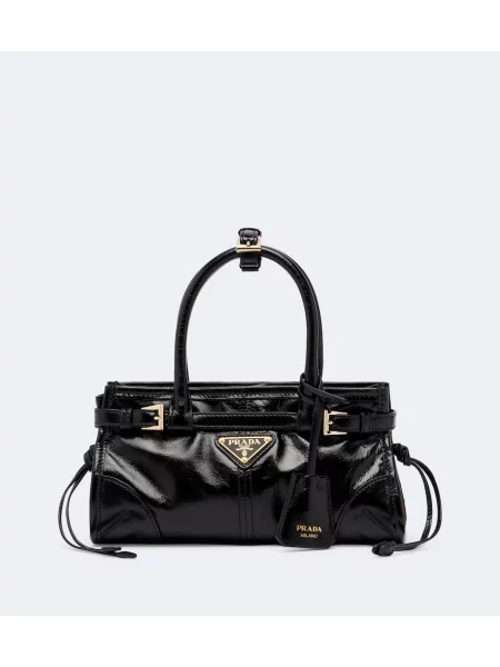 Top Prada din piele negru