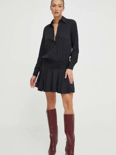 Pinko rochie din amestec de matase negru