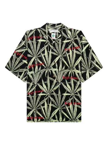 Риза Wacko Maria с принт черно