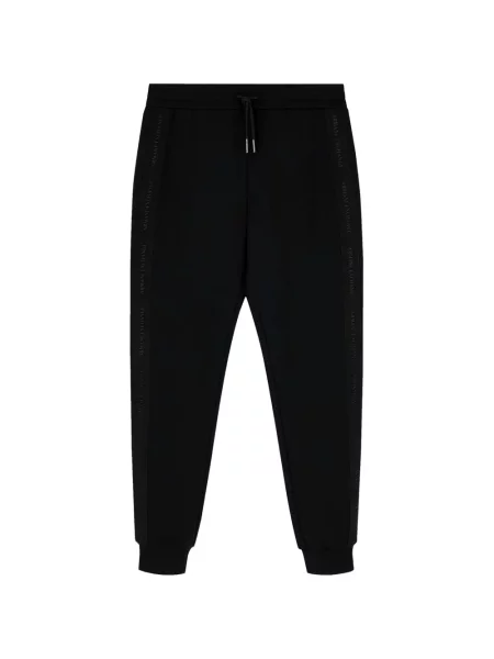 Pantaloni Armani Exchange alergare cu autograf cu cordon negru