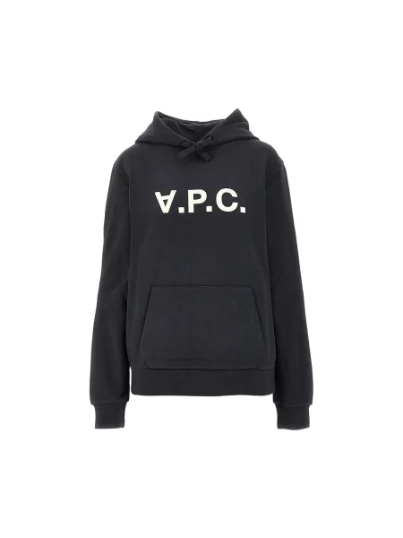 Bluza z kapturem A.p.c. z kapturem z logo czarna