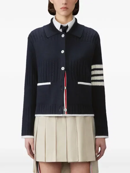 Cardigan Thom Browne de lână albastru
