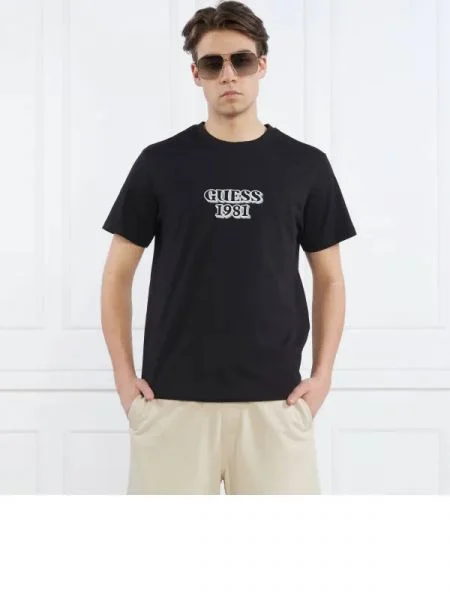 GUESS Tricou SS CN GUESS EMBRO BO negru