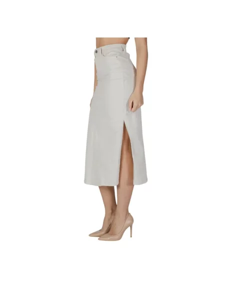 Spódnica midi Vila do kolan beżowa