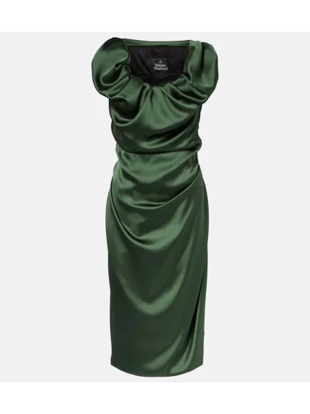 Sukienka midi Vivienne Westwood z bursztynem do kolan garniturowa zielona