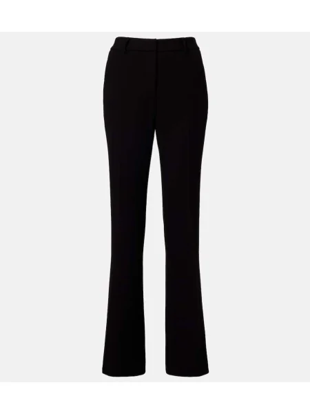 Pantaloni Etro cu talie înaltă de lână negru