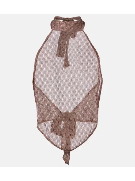 Top Missoni tricotate cu gât halter maro