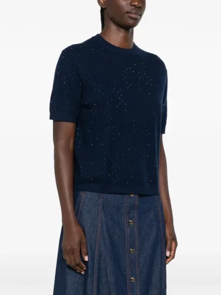 Tricou Maje cu decolteu rotund albastru